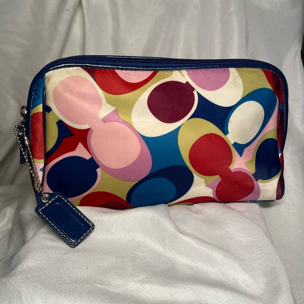 Coach Multicolor OpArt Cosmetic Bag